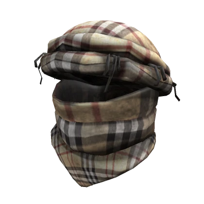 Plaid Keffiyeh Scarf Headwrap