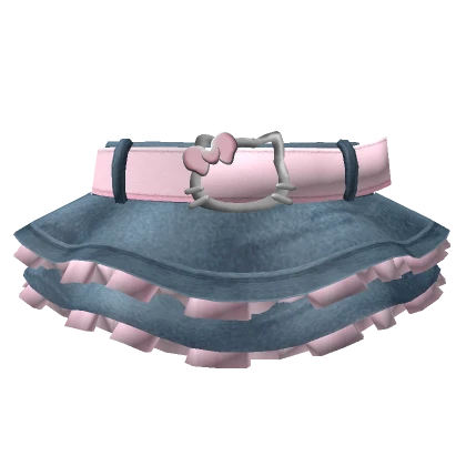 3.0 Cat Skirt / Pink-Denim