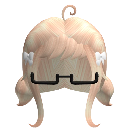 Blonde Pigtails Hair with Glasses