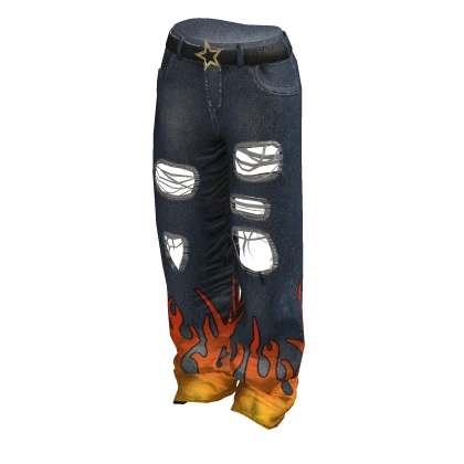 Y2k Flame Jeans Red