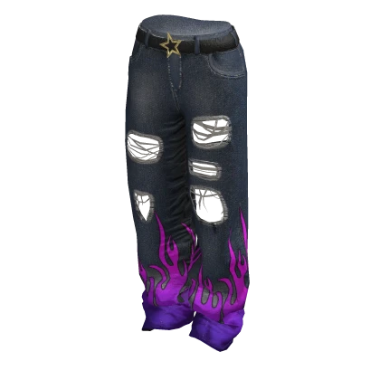 Y2k Flames Jeans Purple