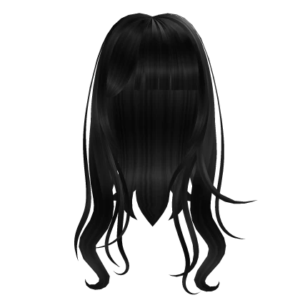 Hime straight wavy curls in black 