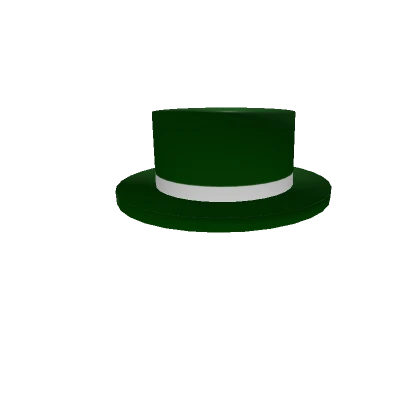 White Banded Dark Green Top Hat