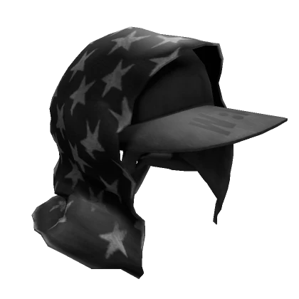 Black W.A.R Walter Hat with Black White Scarf