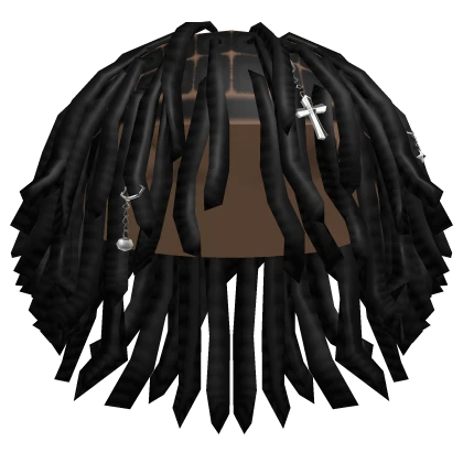 Black Messy Grunge Dreads w/ Accessories
