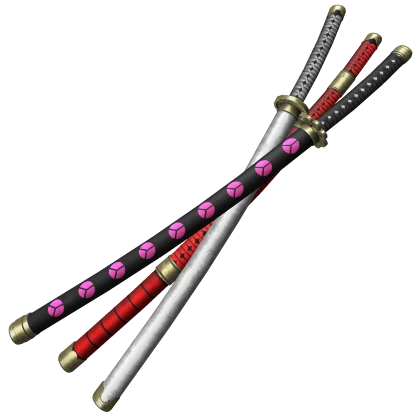 Zoro Anime Sheathed Triple Katana (Back)