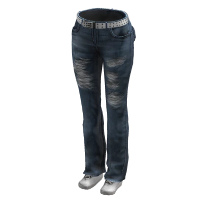 y2k ripped bootcut denims