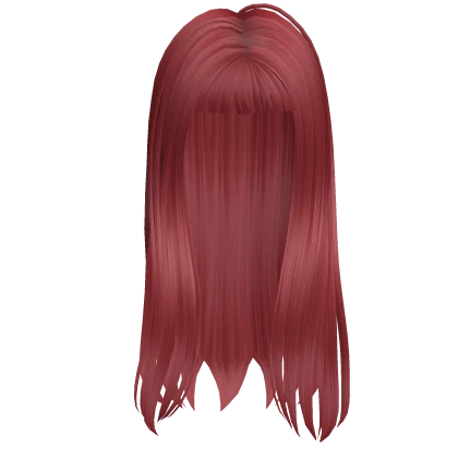 Long Micro Bangs Hyein Hair NewJeans Red