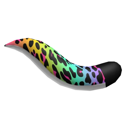 Rainbow Tie dye leopard cat tail