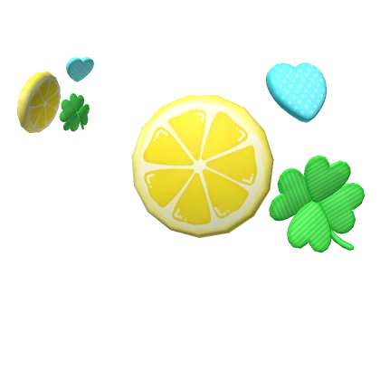 Lemon Summer Heart & Clover Clips