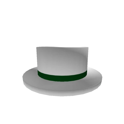 Green Banded White Top Hat