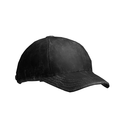 Slouched black faded denim cap