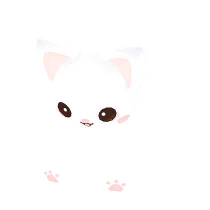 Holdable White Cat Plush Small (Handheld)