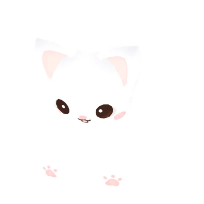 Holdable White Cat Plush Large (Handheld)
