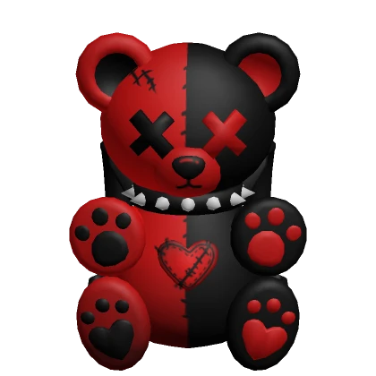 X﹏X Emo Bear Red & Black 3.0