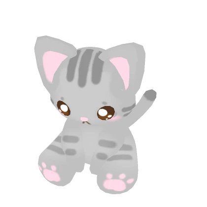 Holdable Gray Cat Plush Small (Handheld)