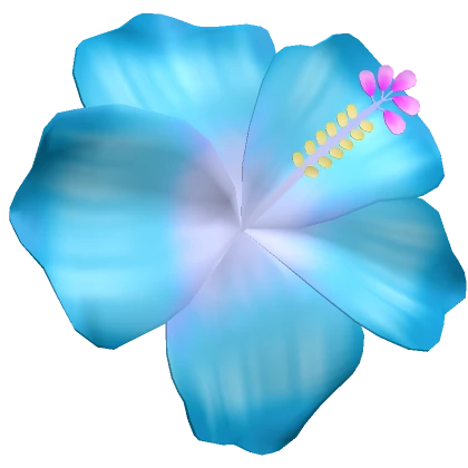 Tropical Summer Preppy Hibiscus Hair Flower (Blue)