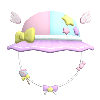 ♡ Cutesy pastel ruffled hat with wings ♡