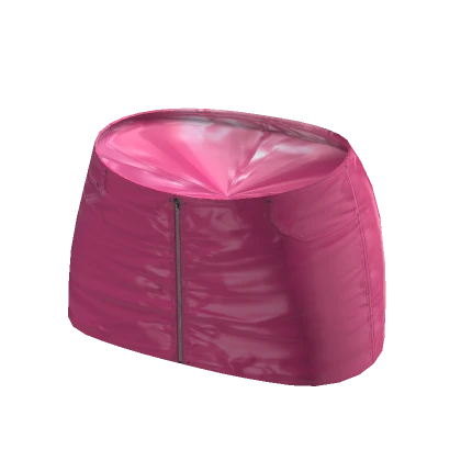 Y2K ☆ pink latex zipper miniskirt