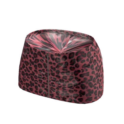 Y2K ☆ pink leopard latex miniskirt zipper