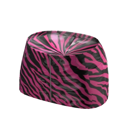 Y2K ☆ pink zebra latex miniskirt zipper