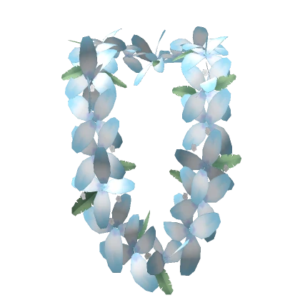 Hawaiian Flower Lei Necklace In Blue