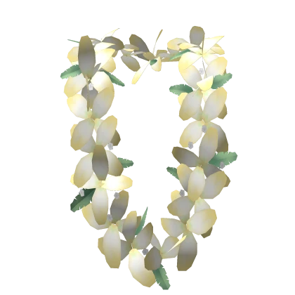 Hawaiian Flower Lei Necklace In Yellow