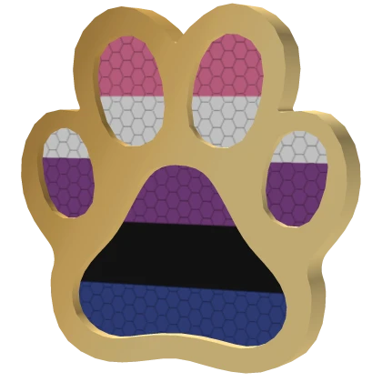 Pride Paw Pin (Genderfluid)