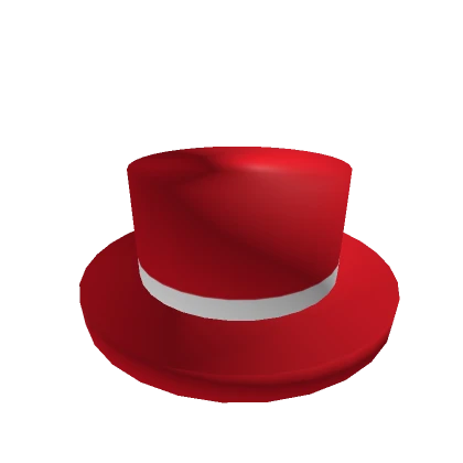  [🕒] White Banded Red Top Hat