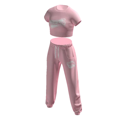 NINET9 Sweatpants w/ Crop Top Pink