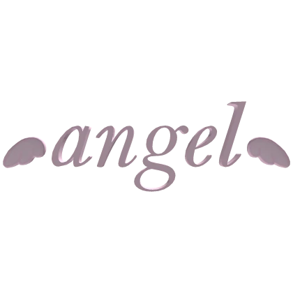 ୨୧ angel text in pink with wings