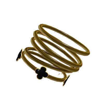 Right Gold Bracelets w/ Clover Charms 3.0