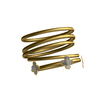 Left Gold Bracelets w/ White Clover Charms 3.0