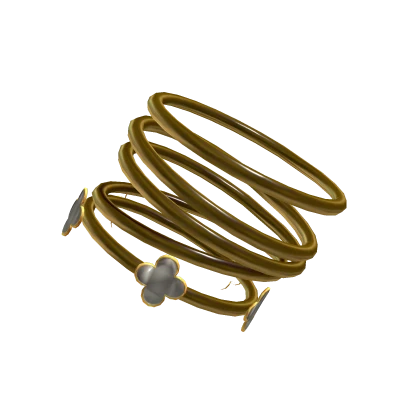 Right Gold Bracelets w/ White Clover Charms 3.0