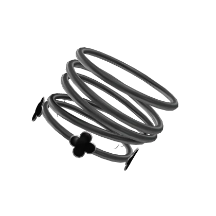 Right Silver Bracelets w/ Black Clover Charms 3.0