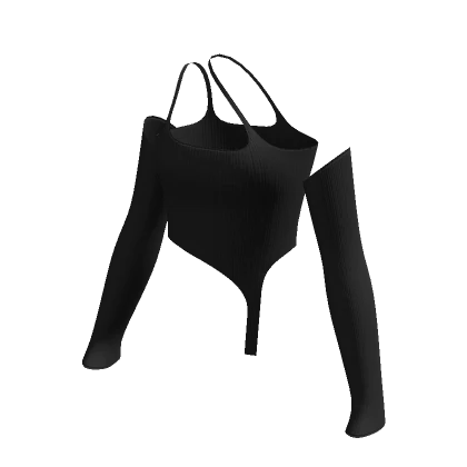 Y2K ☆ Futuristic Grunge Black Crop Top