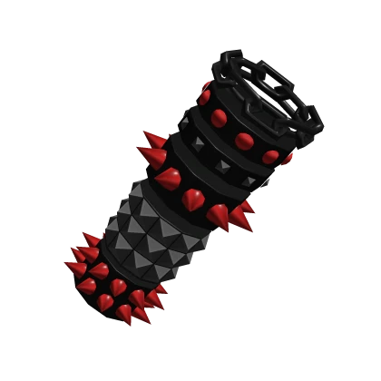 Goth Emo Punk Spiked Bracelet Red Single Right