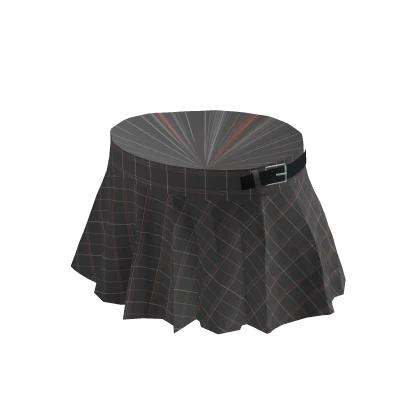 grey plaid pleated miniskirt y2k belt