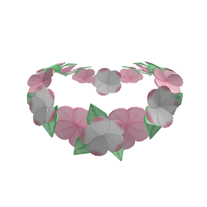 ☆ Pink tropical flower Hawaiian lei necklace 3.0