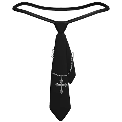 1.0 Black Goth Loose Tie