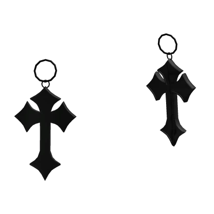 Black Emo Cross Earrings