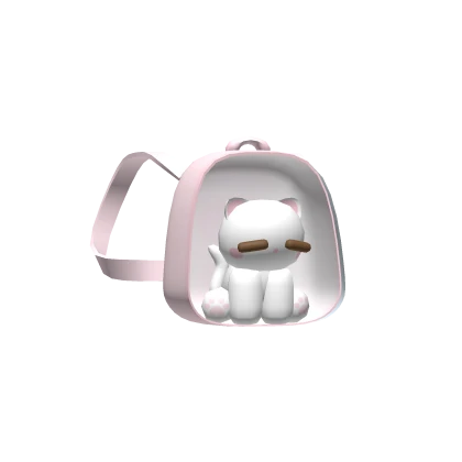 stubborn kawaii cute white cat backpack 3.0