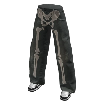 Dirty Wash Bones Baggy Fit Jeans
