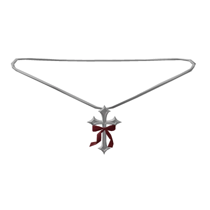 ♡ 1.0 Cross Necklace With Red Bow