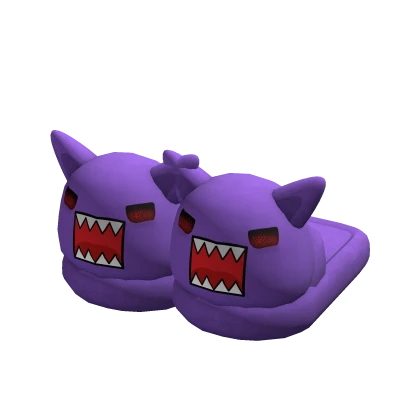 ♡ purple evil kitty slippers 