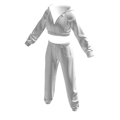 White Cropped Tracksuit