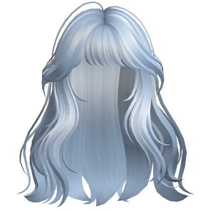 Messy Wavy Light Blue Hair