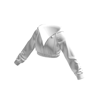 Cropped Track Hoodie White