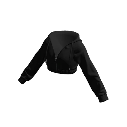 Cropped Track Hoodie Black 