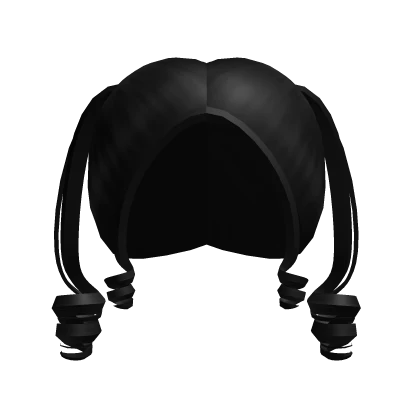 ♡ cute kawaii swirly pigtails (black)